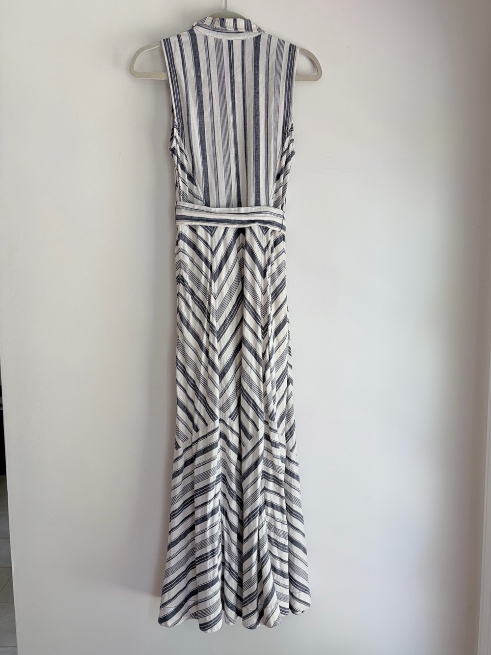 Maeve by Anthropologie Sleeveless Linen Striped Shirt Dress Size XS - Picture 5 of 9
